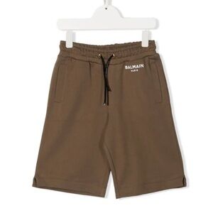 Balmain Kids Brown Elastic Waist Shorts